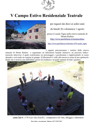 Al via il campo estivo residenziale teatrale di Circomare