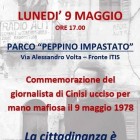 APPUNTAMENTI – Viterbo commemora Peppino Impastato