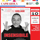 TEATRO – “Insensibile!”, Antonio Giuliani in scena a Caprarola